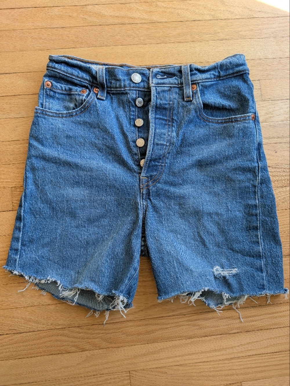 Levi’s Premium Ribcage Straight High Rise Cut-Off Shorts - Size 25